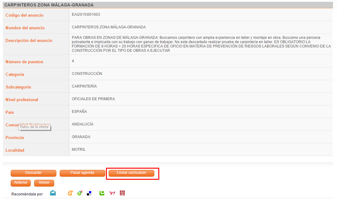enviar cv