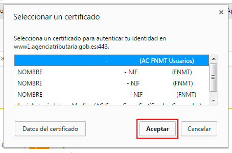 El acceso con Certificado Digital