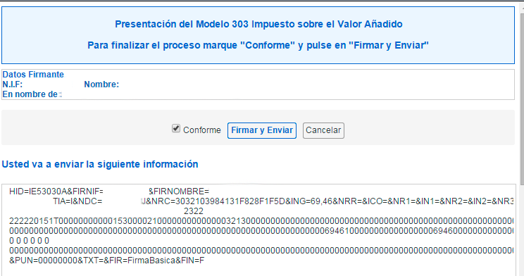 Cumplimentar el modelo 303