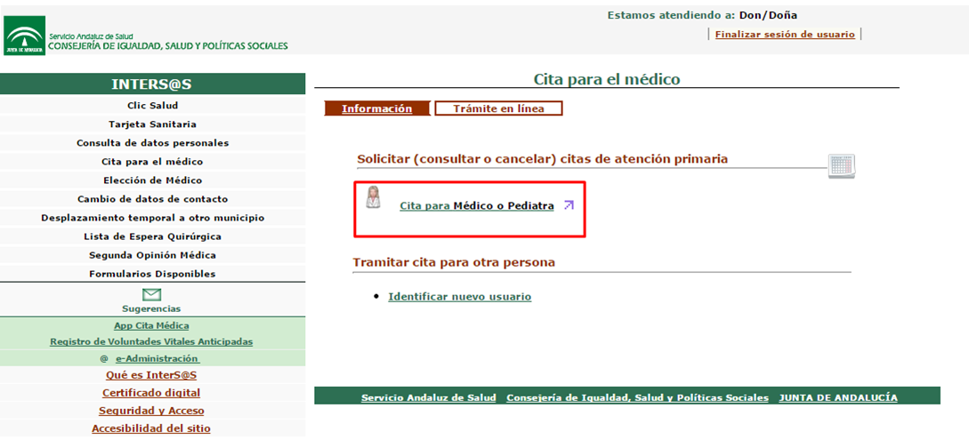 Solicitar cita previa de forma online