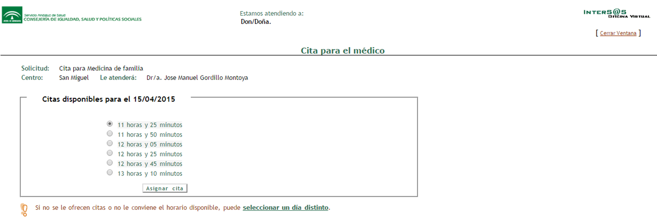 Solicitar cita previa de forma online