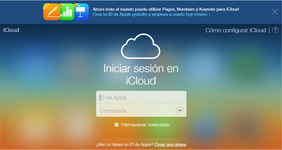Iniciar sesión en iCloud